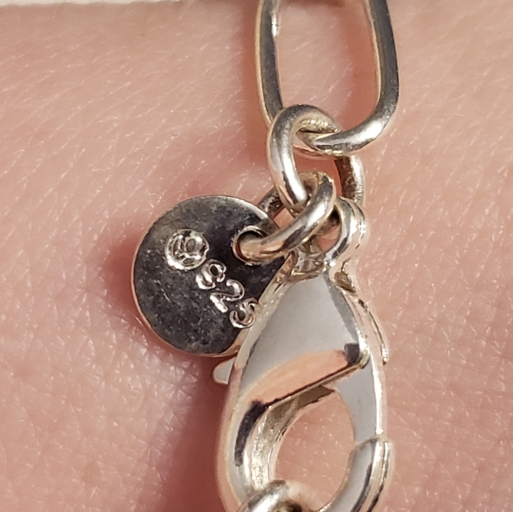 Bracelet Sterling Stamped 925 NEW Classic Paper Clip Link Style White Silver LUV - Picture 2 of 7